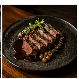 Black Angus, mustard crust