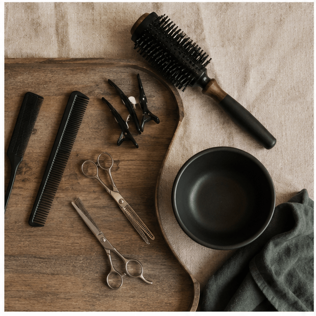 Brushes + scissors