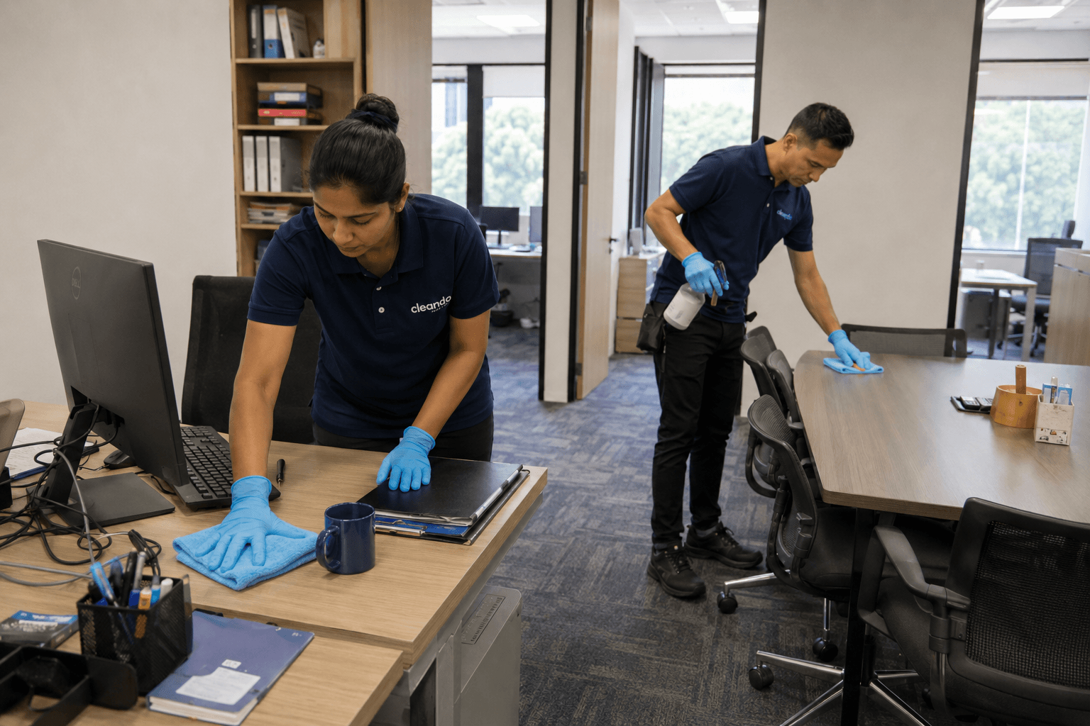 Office interior left spotless after a Bright Crew visit