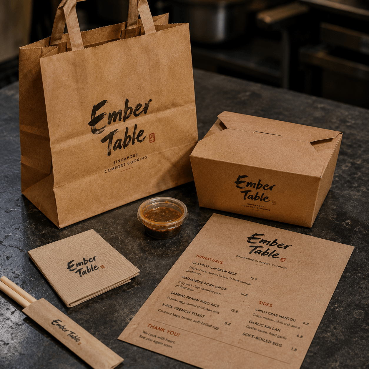 Takeaway · paper + box