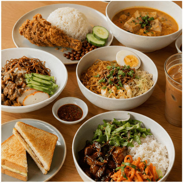 Six-plate set, iced kopi