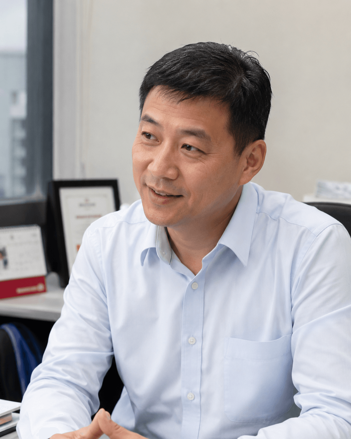 Independent insurance adviser at desk