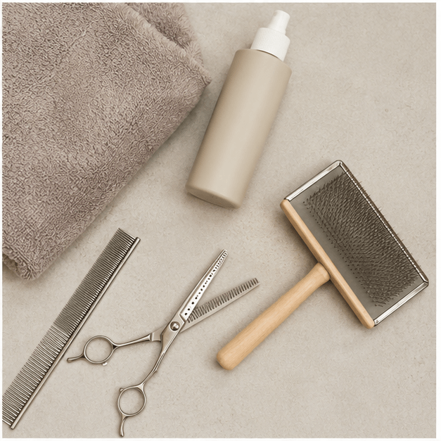 Combs, scissors, spray