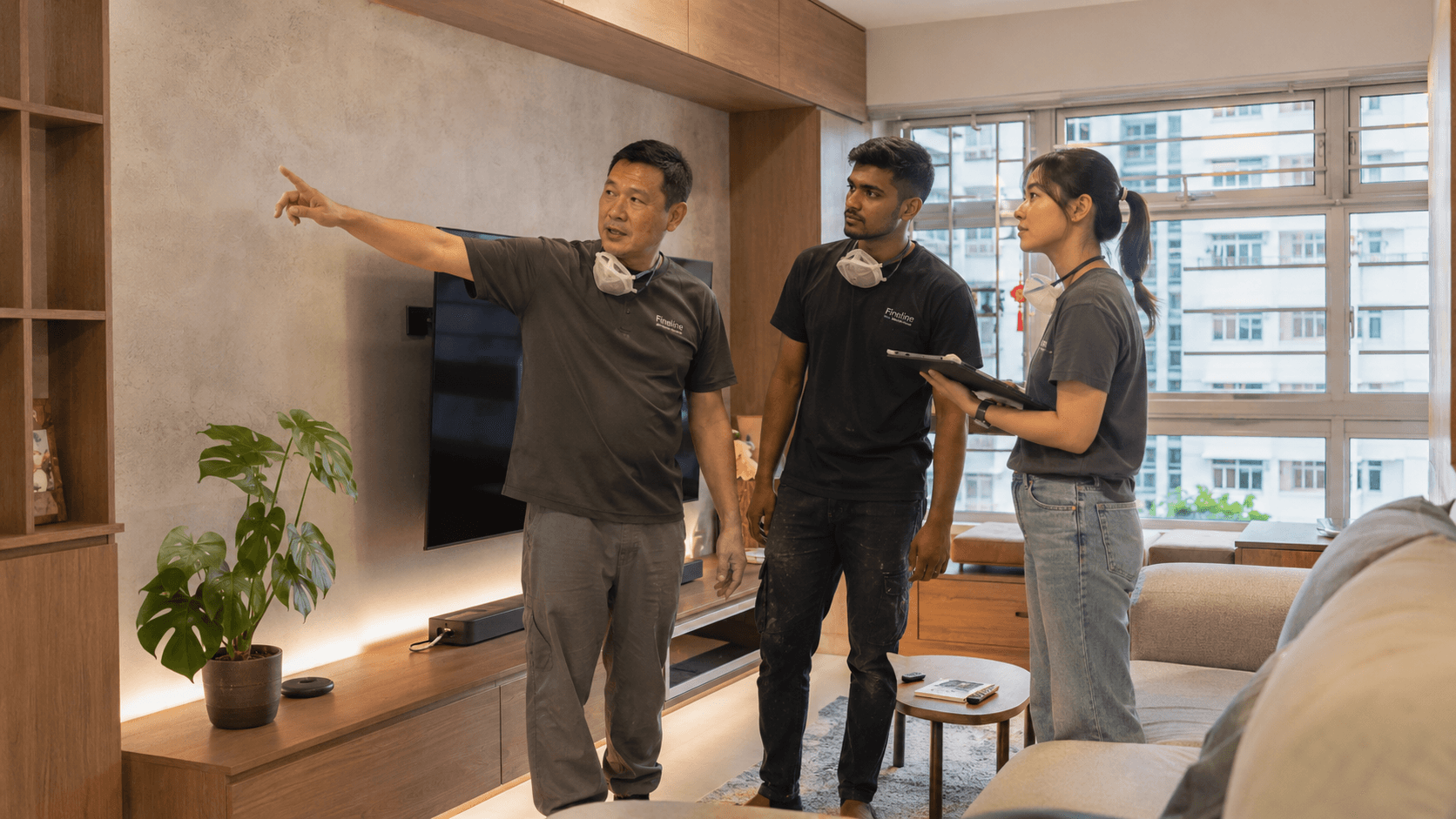Same unit at handover, finished HDB living room