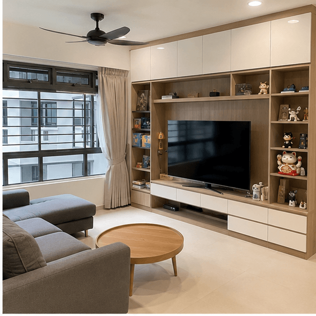 Bishan 4-room HDB, living